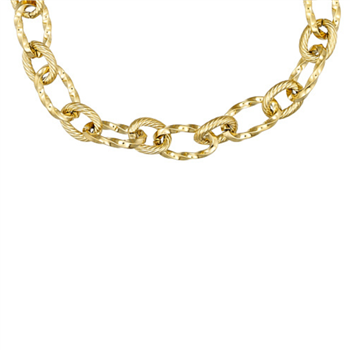 Halskæde i stål, belagt med 14 K guld (Kopier), von Blicher Fuglsang