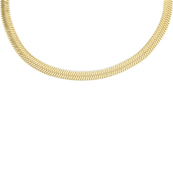 Slangehalskæde bredt i stål, belagt med 14 K guld, von Blicher Fuglsang