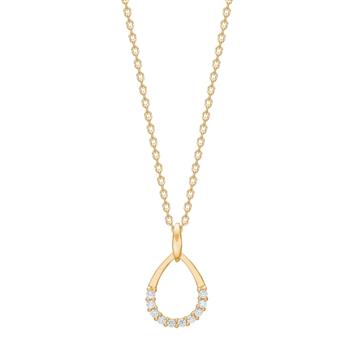 8kt. guldvedhæng m.cz inkl. forg. kæde, von Siersbøl