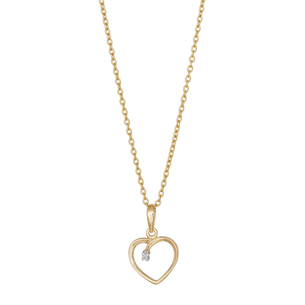 14kt. guldhjerte m/dia. 0.005ct W/SI inkl. forg. k, von Siersbøl