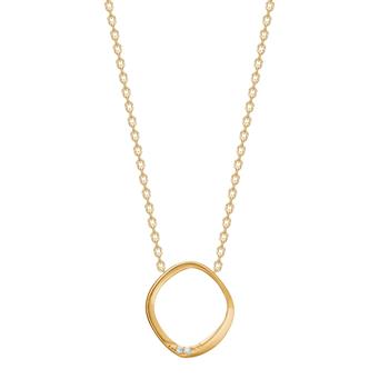 14kt. guldvedhæng m.0,010ct W/SI inkl. forg. kæde, von Siersbøl