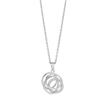 Rhod. sølvvedhæng m/cz inkl. kæde, von Siersbøl