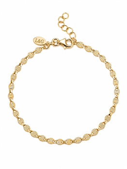 Armbånd sølv forgyldt rille, von L&G