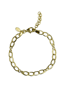 Armbånd sølv forgyldt åben oval, von L&G