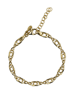 Armbånd sølv forgyldt ovale cirkler, von L&G