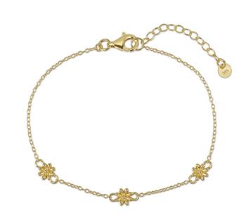 Armbånd sølv forgyldt blomster, von L&G