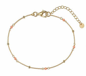 Armbånd sølv forgyldt grøn bamboo coral, von L&G