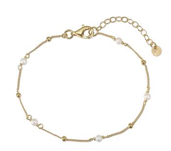 Armbånd sølv forgyldt med ferskvandsperler, von L&G