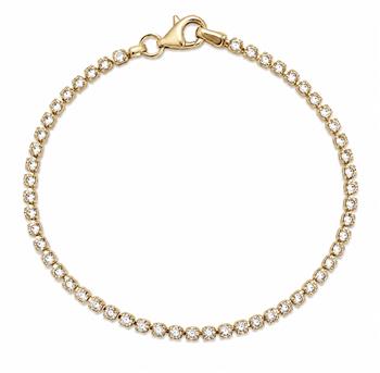 Armbånd sølv tennis sølv forgyldt zirkonia, von L&G