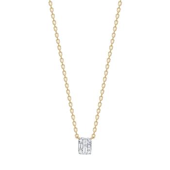 14kt. guldvedhæng m.0,08ct W/SI med guldkæde, von Siersbøl