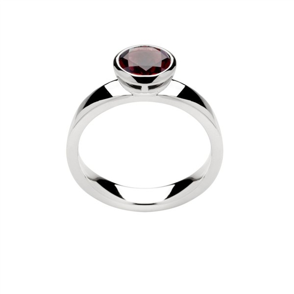 925/- Ring rho. blank, Granat 1.40ct, von Bastian Inverun