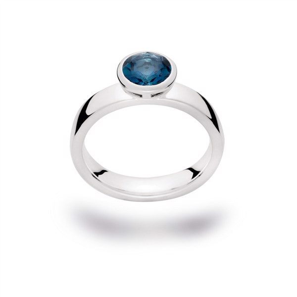 925/- Ring, rho. blank, topas London Blue 1.62ct, von Bastian Inverun