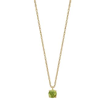 14kt. guldhalskæde m. 4mm peridot, von Siersbøl