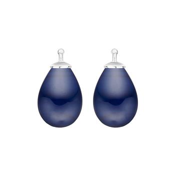 Bøhmisk kvartsglas dråbe farve84 m/rh sølv - par, von Heinzendorff