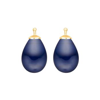 Bøhmisk kvartsglas dråbe farve84 m/fg sølv - par, von Heinzendorff