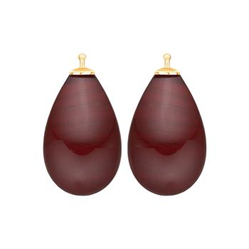 Bøhmisk kvartsglas dråbe farve84 m/fg sølv - par, von Heinzendorff