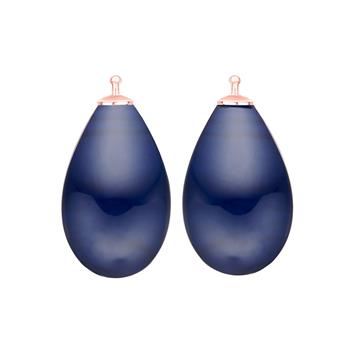 Bøhmisk kvartsglas dråbe farve84 m/rfg sølv - par, von Heinzendorff