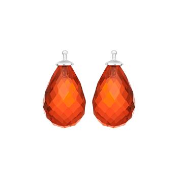 Glas facetteret farve68 m/rh sølv - par, von Heinzendorff