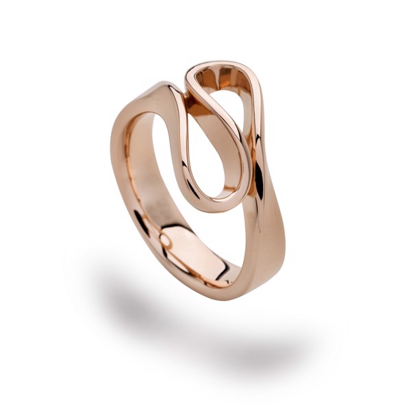 925/- Ring, blank rosa fg, von Bastian Inverun