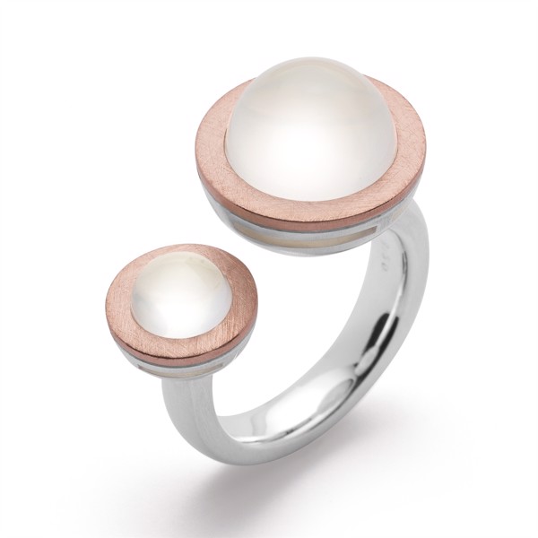 925/ - Ring, delvis rosa fg mat/børstet QZ 9.05ct, von Bastian Inverun