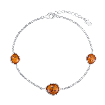 Sølv armbånd med rav, von Støvring Design