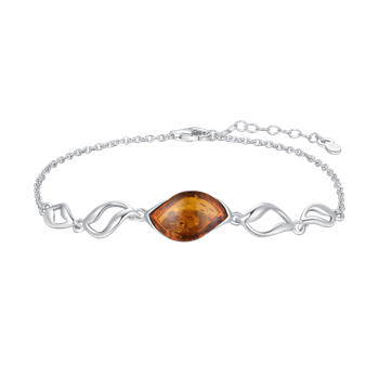 Sølv armbånd med rav, von Støvring Design