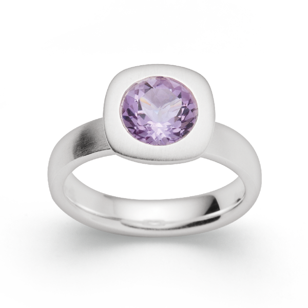 925/- Ring mat, ametyst 1,42ct, von Bastian Inverun