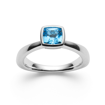 925/- Ringblank, blå topas 1,15ct, von Bastian Inverun