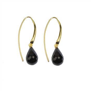 Øreringe - Forgyldt med Spinel 12x8mm Forgyldt pr.par, von San - Links of Joy