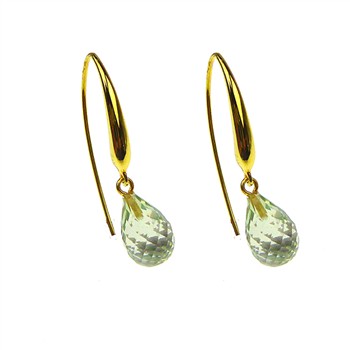 Øreringe med Grøn Ametyst 12x8mm & Forgyldt Grøn Ametyst & Forgyldt, von San - Links of Joy