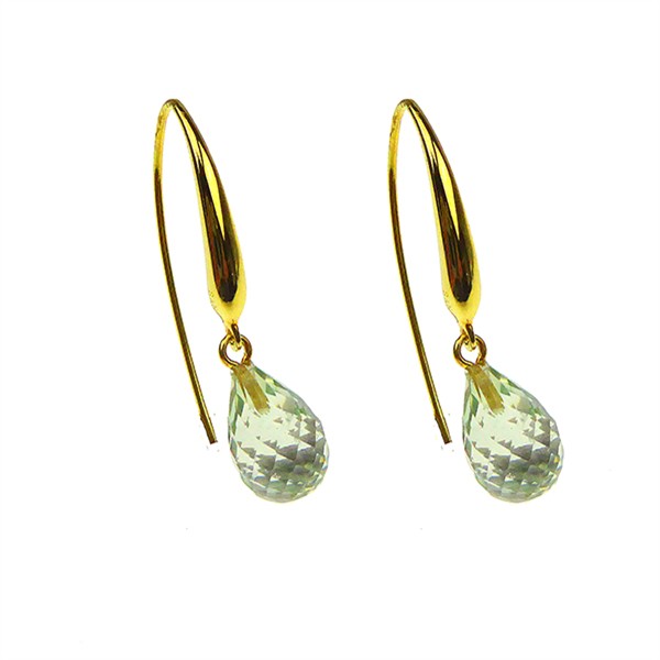Øreringe med Grøn Ametyst 12x8mm & Forgyldt Grøn Ametyst & Forgyldt, von San - Links of Joy