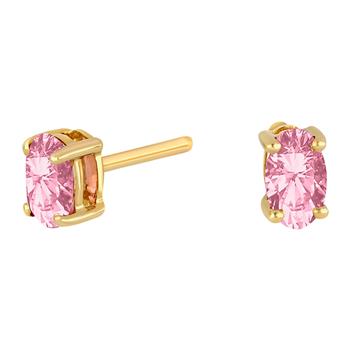 14kt. guldørestikker m/pink topas, von Siersbøl
