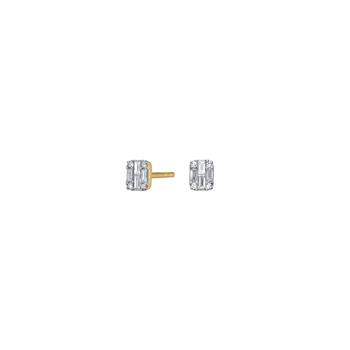 14kt. guldørestikker m.0,10ct W/SI, von Siersbøl
