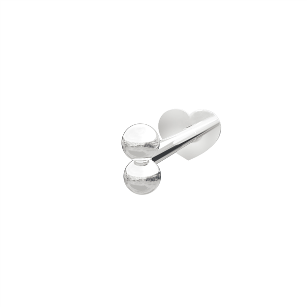 Rhd. sølv Labret-piercing 2*2mm kugler PIERCE52 1s, von Nordahl