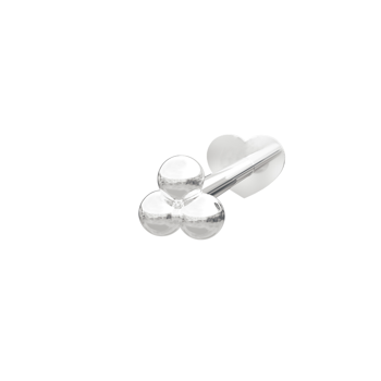 Rhd. Silber Labret-Piercing 3*2mm Kugeln PIERCE52 1s, von Nordahl