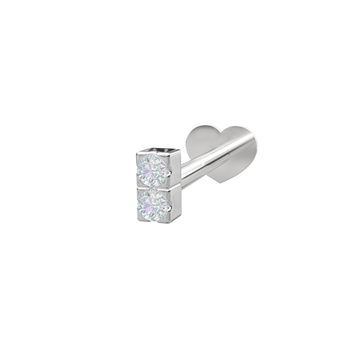 Rhd. sølv Labret-piercing 2 CZ 3mm Grab PIERCE52 1, von Nordahl
