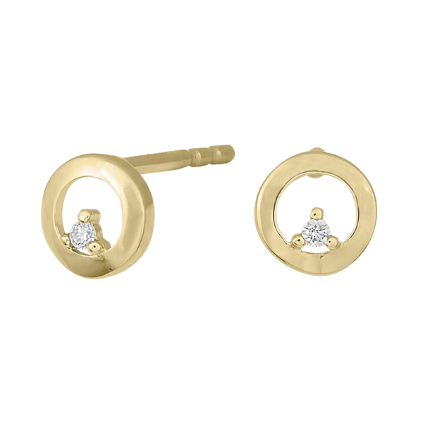 14kt. cirkel ørestik m/ 0,02 ct w/si, von Siersbøl