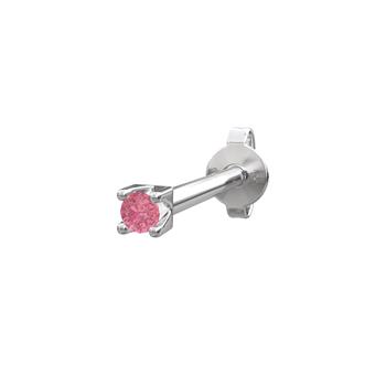 Rhod. sølvørestik m/pink topaz farve cz PIERCE52 1, von Nordahl