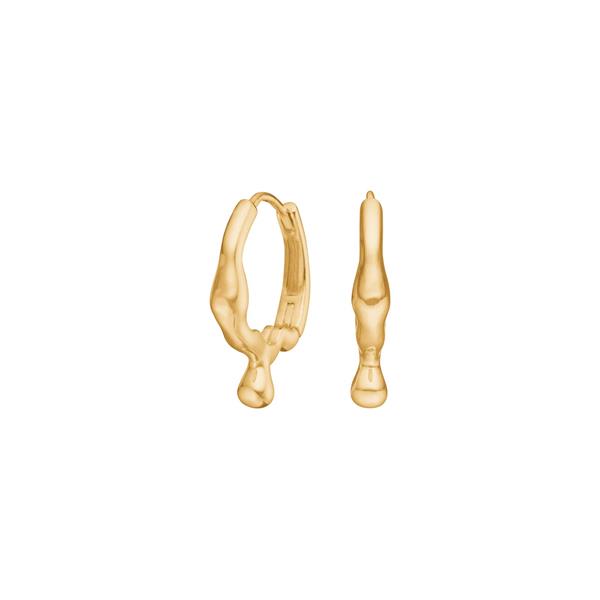 Forgyldt sølv creoler FLUID52, von Nordahl