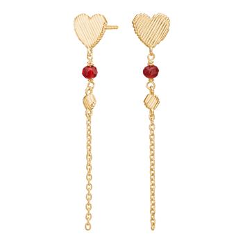 Forgyldt sølv ørehængere hjerte BRODERIE52, von Nordahl