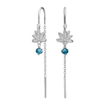 Rhd. sølv ørehængere blå blomst BRODERIE52, von Nordahl