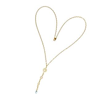 18kt halskæde med Ferskvandsperler & Topas 38cm, von San - Links of Joy