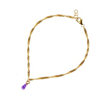 18kt armbånd med Facetteret Ametyst 16+1cm, von San - Links of Joy