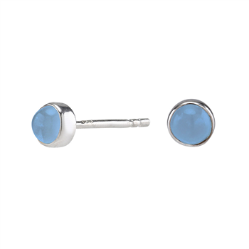 Rhd. sølv ørestikker SWEETS52 chalcedon 4,5mm, von Nordahl