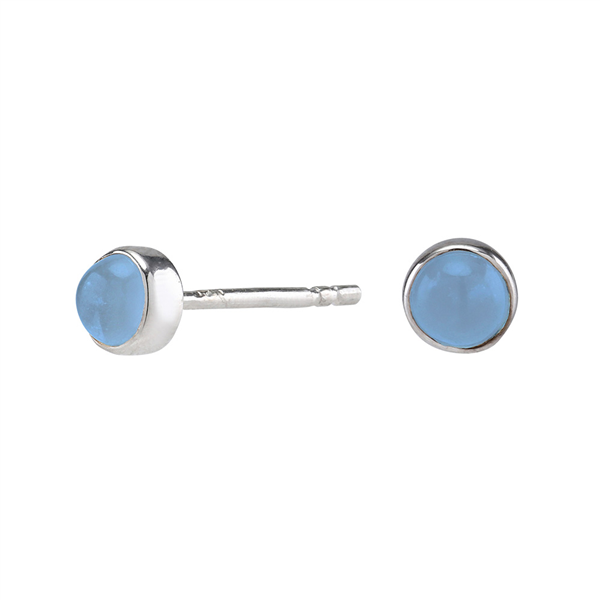 Rhd. sølv ørestikker SWEETS52 chalcedon 4,5mm, von Nordahl