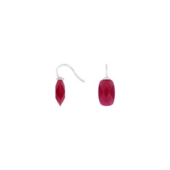 Rhod. Silberohrring mit Quarzglas facettiert color28, von Heinzendorff