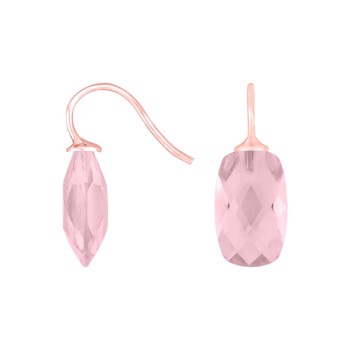 Rosa Silberohrring mit Quarzglas facettiert color11, von Heinzendorff