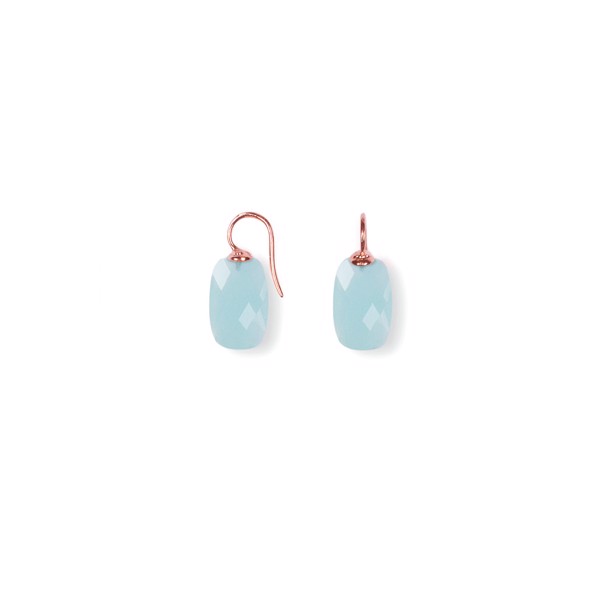 Ohrring aus Rosensilber mit Quarzglas facettiert Farbe 35, von Heinzendorff