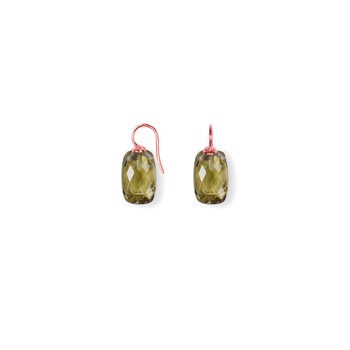 Ohrring aus Rosensilber mit Quarzglas facettiert color61, von Heinzendorff