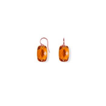 Rosensilber-Ohrring mit Quarzglas facettiert color76, von Heinzendorff